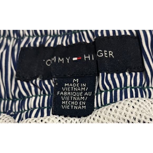 TOMMY HILLFIGER SWIM TRUNKS, DRAWCORD, POCKETS, MENS-M-GREEN YELLOW BLUE ORANGE - Picture 10 of 12